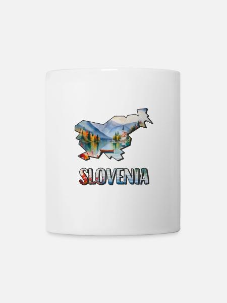 Aquarell Landkarte Slowenien - Tasse - Weiß