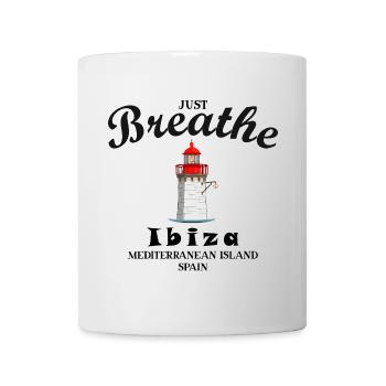 Phare d’Ibiza au port, respirez profondément, Espagne - Mug blanc - blanc - Devant