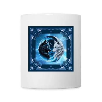 Two majestic wolf heads - Mug - white - Front