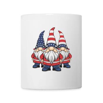 Gnomes patriotiques américains avec drapeau américain - Mug blanc - blanc - Devant