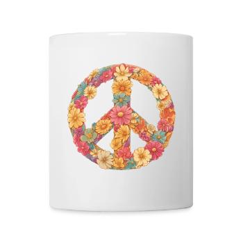 Fleure love and peace - Mug - white - Front