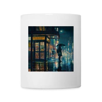 80er Jahre Anime Typ beruhigender hochwertiger Modedruck - Tasse - Weiß - Vorne