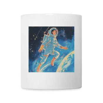 80er Jahre Anime Mädchen beruhigender hochwertiger Modedruck - Tasse - Weiß - Vorne