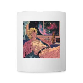 80er Jahre Anime Typ beruhigender hochwertiger Modedruck - Tasse - Weiß - Vorne