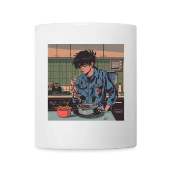 80er Jahre Anime Typ beruhigender hochwertiger Modedruck - Tasse - Weiß - Vorne
