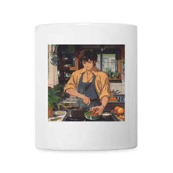 80er Jahre Anime Typ beruhigender hochwertiger Modedruck - Tasse - Weiß - Vorne