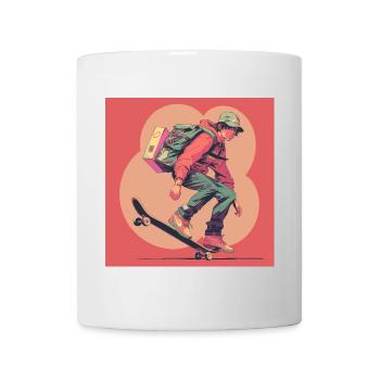80s anime guy calming high quality fashion print - Mug - white - Front