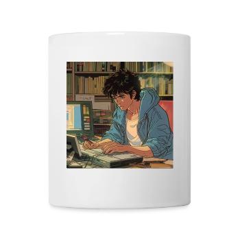 80er Jahre Anime Typ beruhigender hochwertiger Modedruck - Tasse - Weiß - Vorne