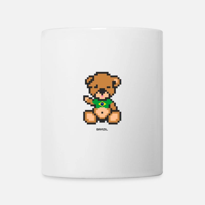 Pixel Bear Brazil - Mug blanc - blanc