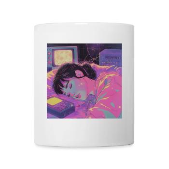 Impression de mode de haute qualité de fille anime des années 80 - Mug blanc - blanc - Devant