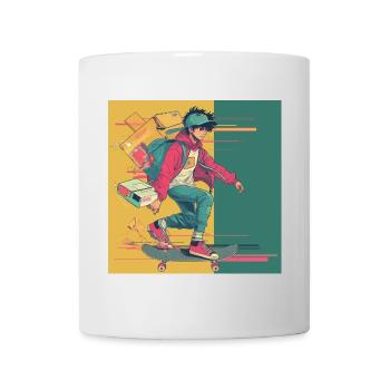 80er Jahre Anime Typ beruhigender hochwertiger Modedruck - Tasse - Weiß - Vorne