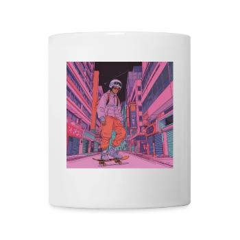 80s anime guy calming high quality fashion print - Mug - white - Front