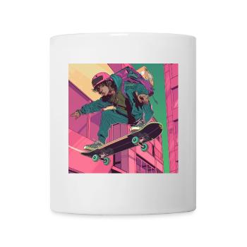 80s anime guy calming high quality fashion print - Mug - white - Front