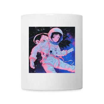 80er Jahre Anime Mädchen beruhigender hochwertiger Modedruck - Tasse - Weiß - Vorne