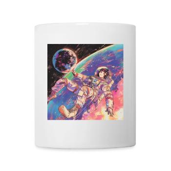 80er Jahre Anime Mädchen beruhigender hochwertiger Modedruck - Tasse - Weiß - Vorne