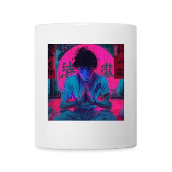 80er Jahre Anime Typ beruhigender hochwertiger Modedruck - Tasse - Weiß - Vorne