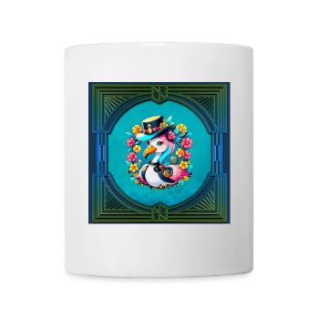 Cute flamingo with a colorful hat - Mug - white - Front