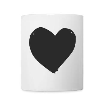 Silhouette en cœur noir - Mug blanc - blanc - Devant