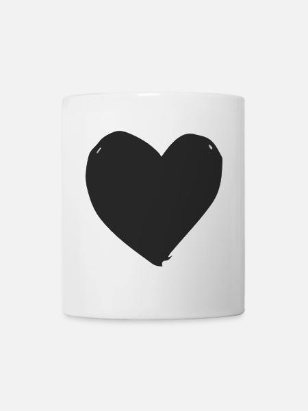 Schwarze Herzsilhouette - Tasse - Weiß