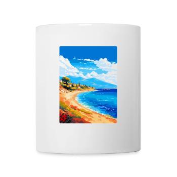 Affiche de voyage vintage de l’île d’Agistri en Grèce WPA - Mug blanc - blanc - Devant