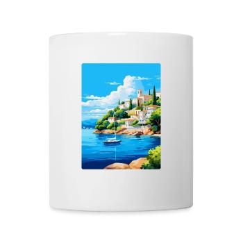 Porto Heli Griechenland Vintage Reiseplakat Souvenir - Tasse - Weiß - Vorne