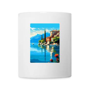 Gardasee Italien Vintage Reiseplakat Souvenir - Tasse - Weiß - Vorne