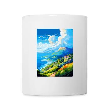 Mont Pélion Grèce Affiche de voyage vintage souvenir - Mug blanc - blanc - Devant