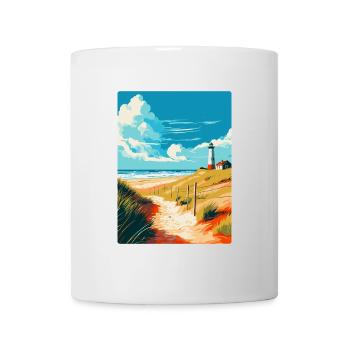 Insel Sylt Deutschland Vintage Reiseplakat Souvenir - Tasse - Weiß - Vorne
