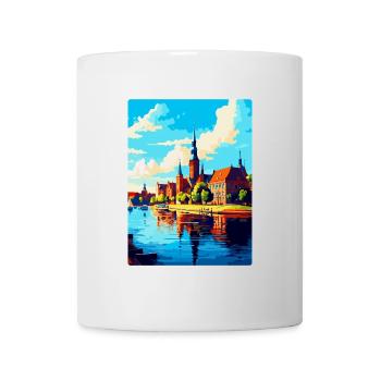 Szczecin Pologne Affiche de voyage vintage souvenir WPA - Mug blanc - blanc - Devant