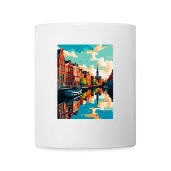 Leeuwarden Pays-Bas Affiche de voyage vintage WPA - Mug blanc - blanc - Devant