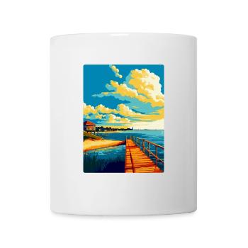 Swinoujscie Pologne Affiche de voyage vintage souvenir - Mug blanc - blanc - Devant
