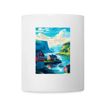 Färöer Insel Dänemark Vintage Reise Poster WPA Kunst - Tasse - Weiß - Vorne