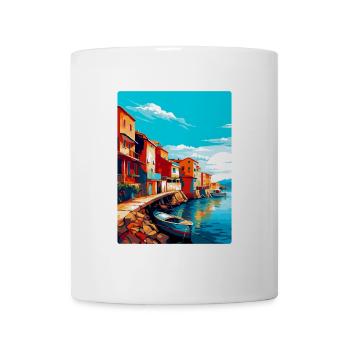 Costa Nova Portugal Affiche de voyage vintage souvenir - Mug blanc - blanc - Devant