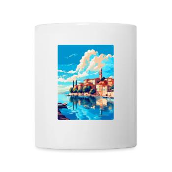 Novigrad Kroatien Vintage Reise Poster Souvenir - Tasse - Weiß - Vorne