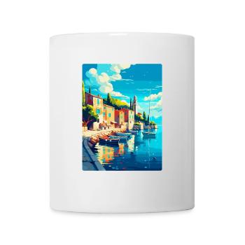 Cres Croatie Vintage Voyage Poster WPA Souvenir - Mug blanc - blanc - Devant