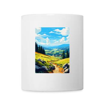 Karkonosze Pologne Affiche de voyage vintage souvenir - Mug blanc - blanc - Devant