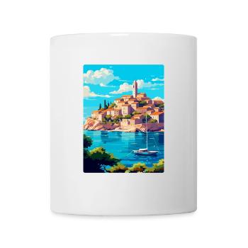 Primosten Kroatien Vintage Reiseplakat Souvenir - Tasse - Weiß - Vorne