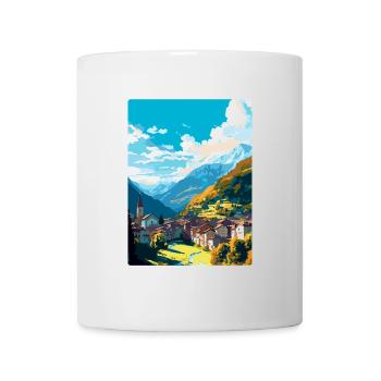 Sion Schweiz Vintage Reiseplakat Souvenir - Tasse - Weiß - Vorne