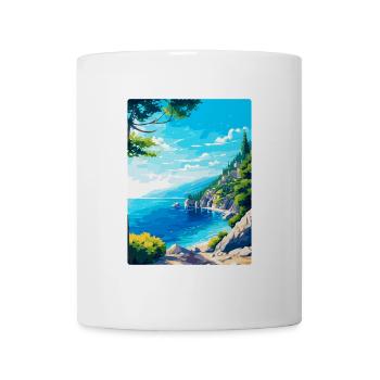 Brela Kroatien Vintage Reiseposter WPA Souvenir - Tasse - Weiß - Vorne