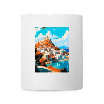 Patmos Grèce Affiche de voyage vintage WPA Souvenir - Mug blanc - blanc - Devant