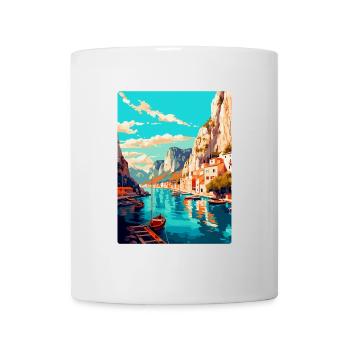 Omis Kroatien Vintage Reiseplakat WPA Souvenir - Tasse - Weiß - Vorne
