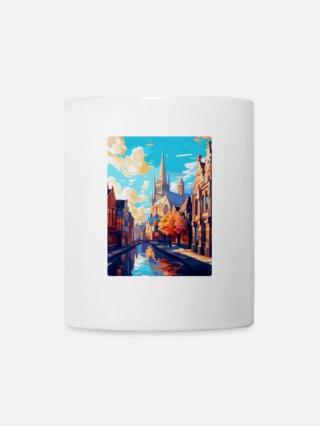 Gent Belgien Vintage Reiseplakat WPA Souvenir - Tasse - Weiß