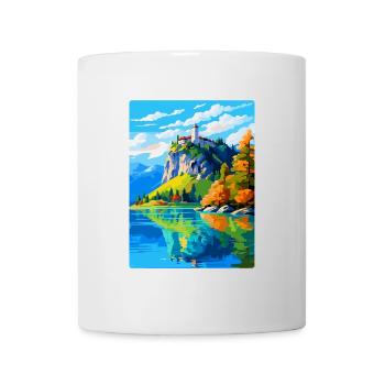 Château de Bled, Slovénie, Affiche de voyage vintage, WPA, Art - Mug blanc - blanc - Devant
