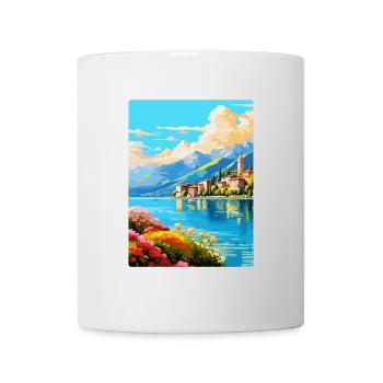 Comer See Italien Vintage Reiseplakat Souvenir WPA - Tasse - Weiß - Vorne