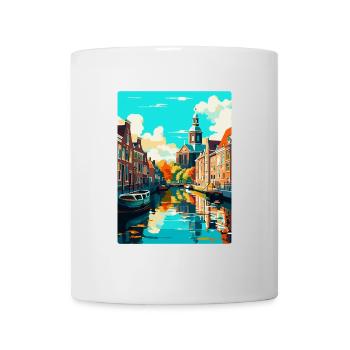 Leiden Pays-Bas Vintage Poster Souvenir de voyage - Mug blanc - blanc - Devant