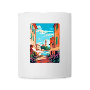 St Tropez France Affiche de voyage vintage souvenir - Mug blanc - blanc - Devant