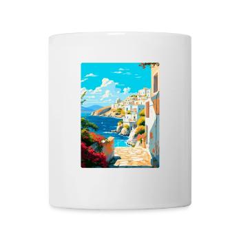 Milos Griechenland Vintage Reiseposter WPA Souvenir - Tasse - Weiß - Vorne