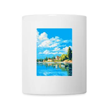Savonlinna Finlande Affiche de voyage vintage souvenir - Mug blanc - blanc - Devant