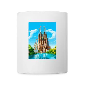 Barcelone Espagne Affiche de voyage vintage Souvenir WPA - Mug blanc - blanc - Devant