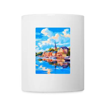 Souvenir de l’affiche de voyage vintage Naantali Finlande - Mug blanc - blanc - Devant